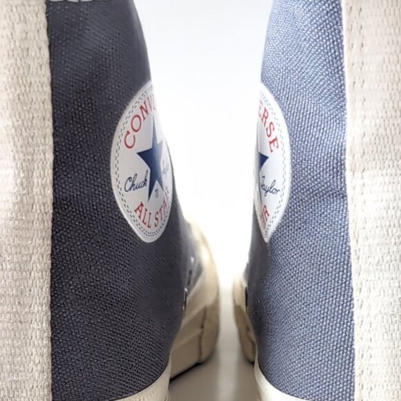 Comme Des Garcons PLAY Gray Converse High Top Sneakers Womens Size 6 - Picture 5 of 9
